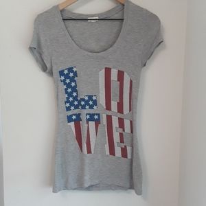 Love - Patriotic - Medium Grey T-shirt